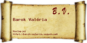 Barok Valéria névjegykártya
